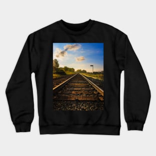 Sunrise Reflections: Finding Direction Along Life's Tracks V1 Crewneck Sweatshirt